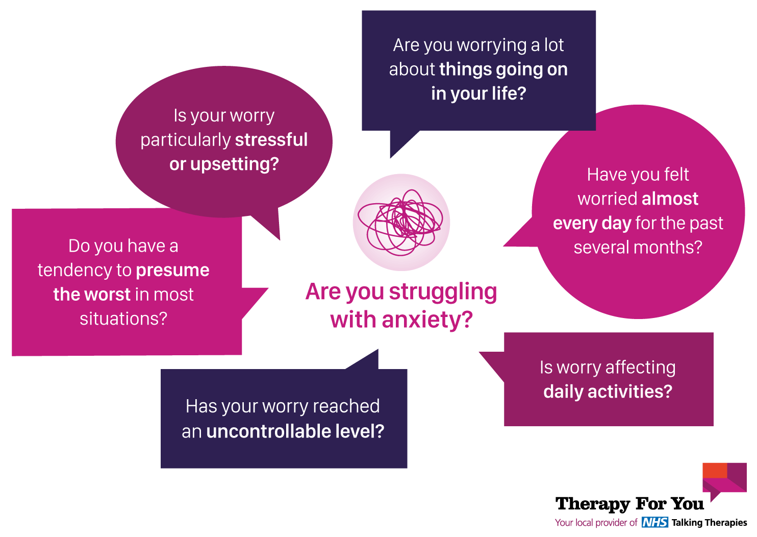 Infographic by Therapy For You: Are you struggling with anxiety?